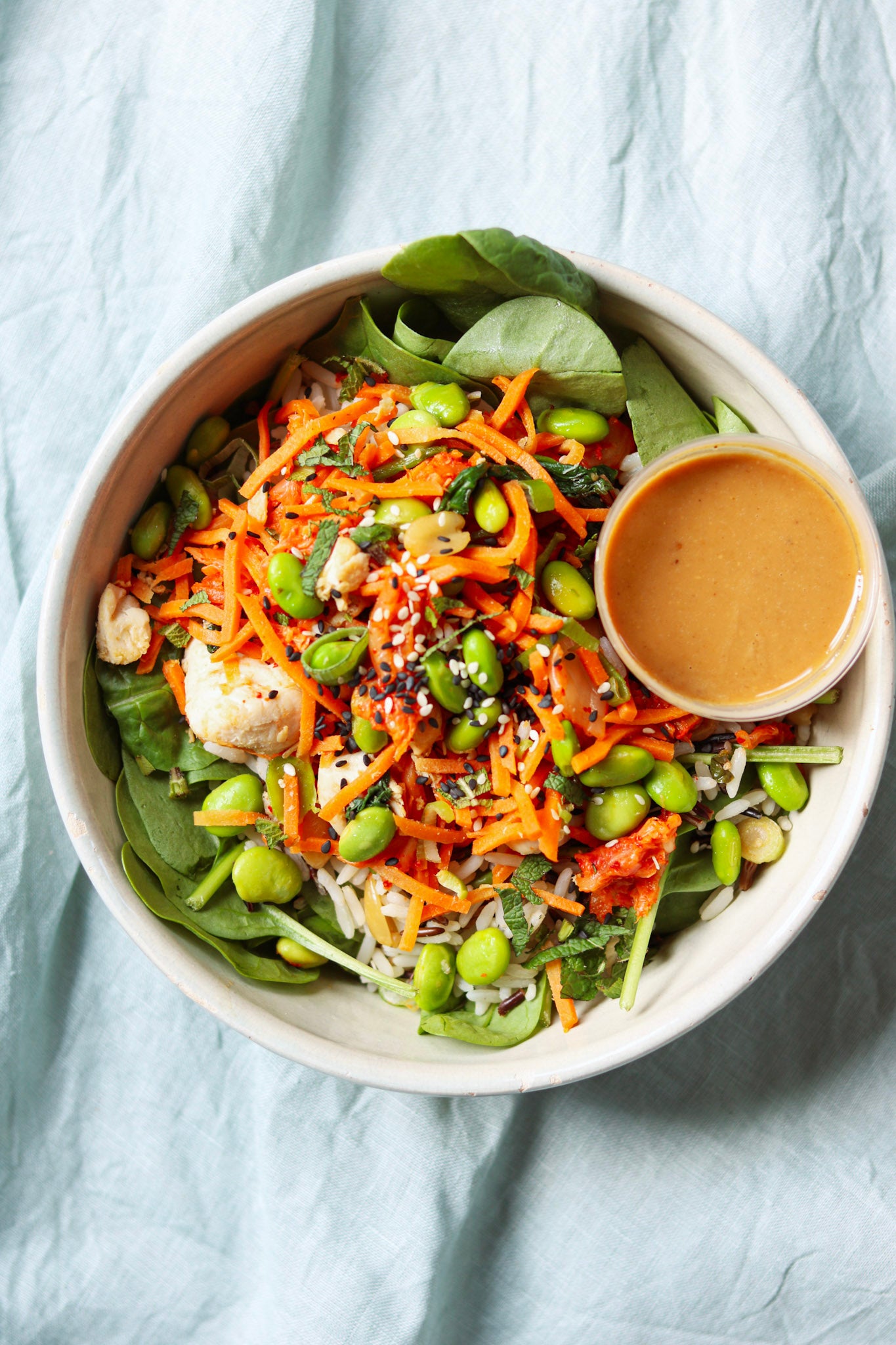 Kimchi bowl wild rice vegan