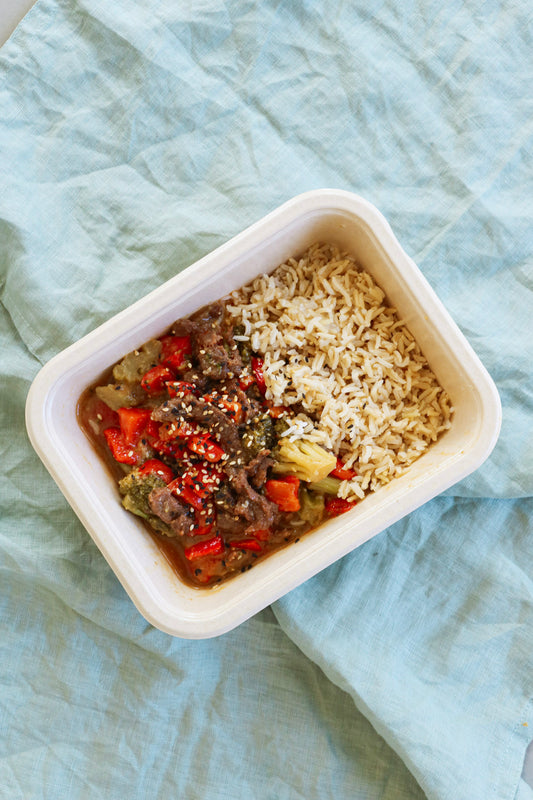 Miso sesam tempeh stirfry