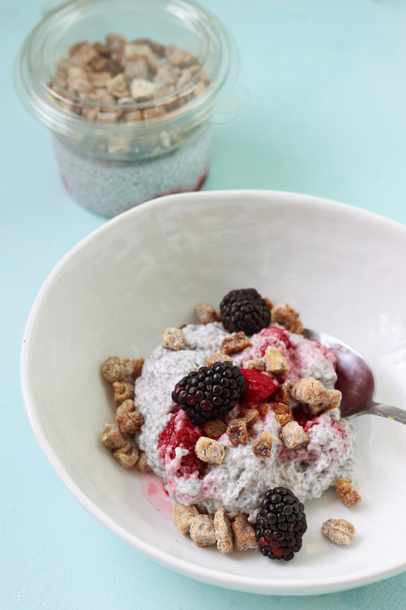 Chia pudding kokos framboos