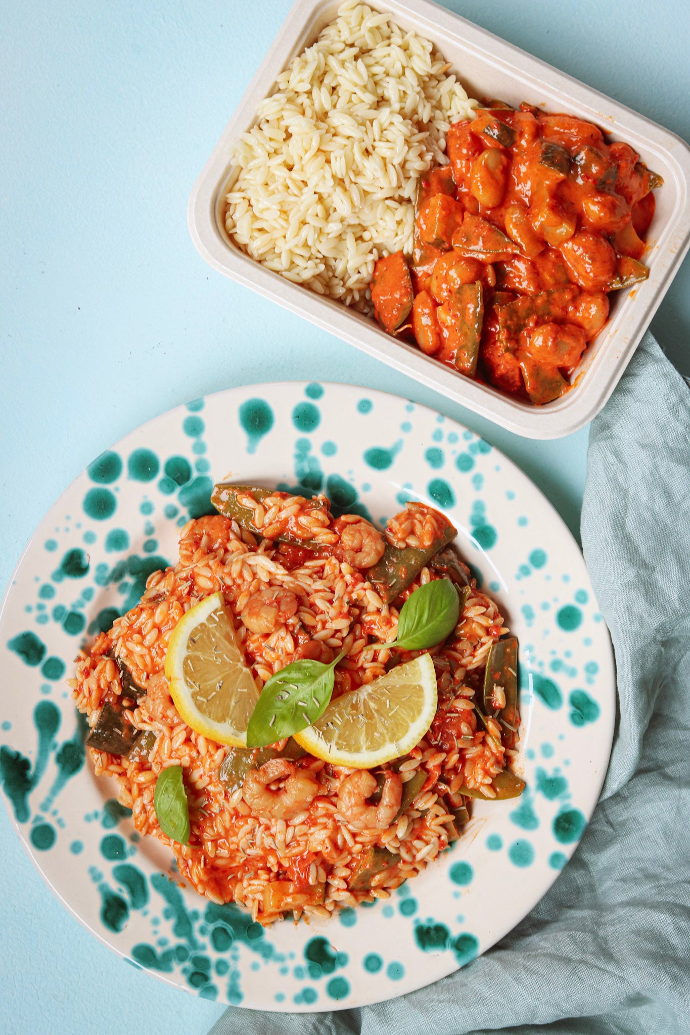 Romige paprika orzo met bonen
