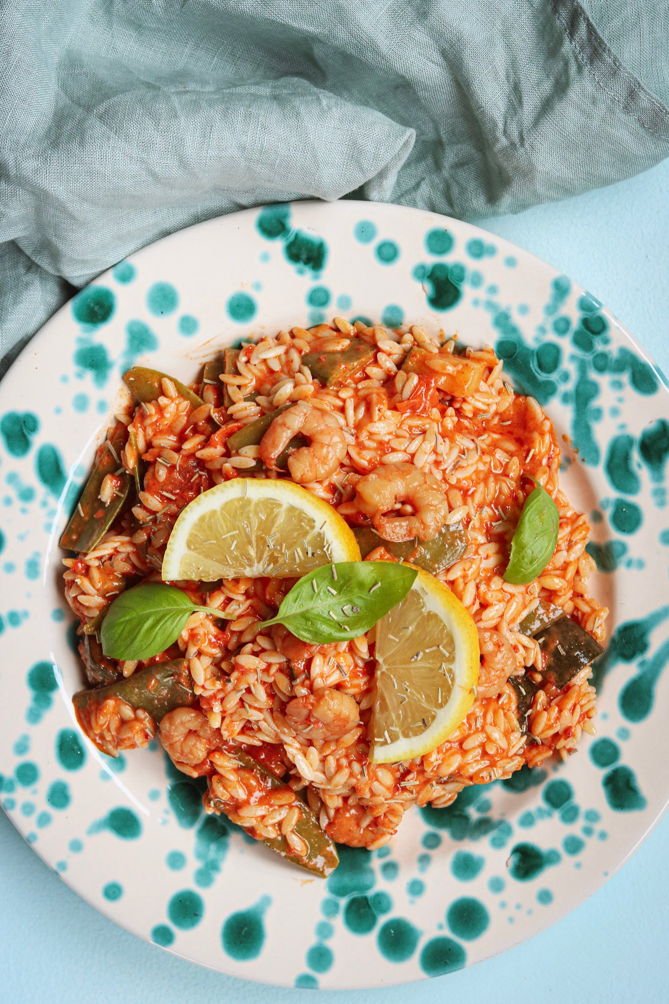 Romige paprika orzo met bonen