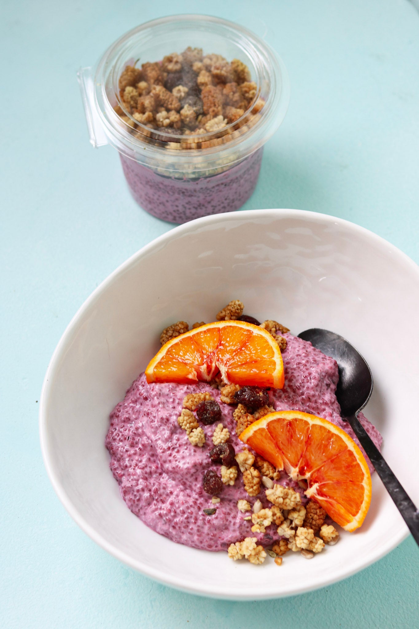 Pink chia pudding