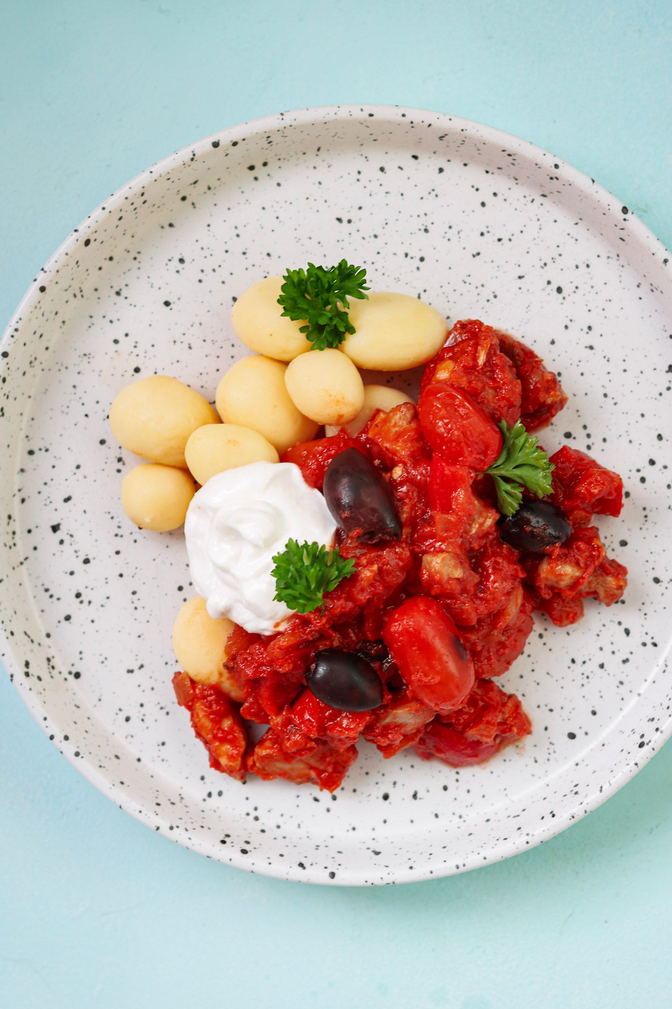 Spaanse vega stoof met roseval aardappelen
