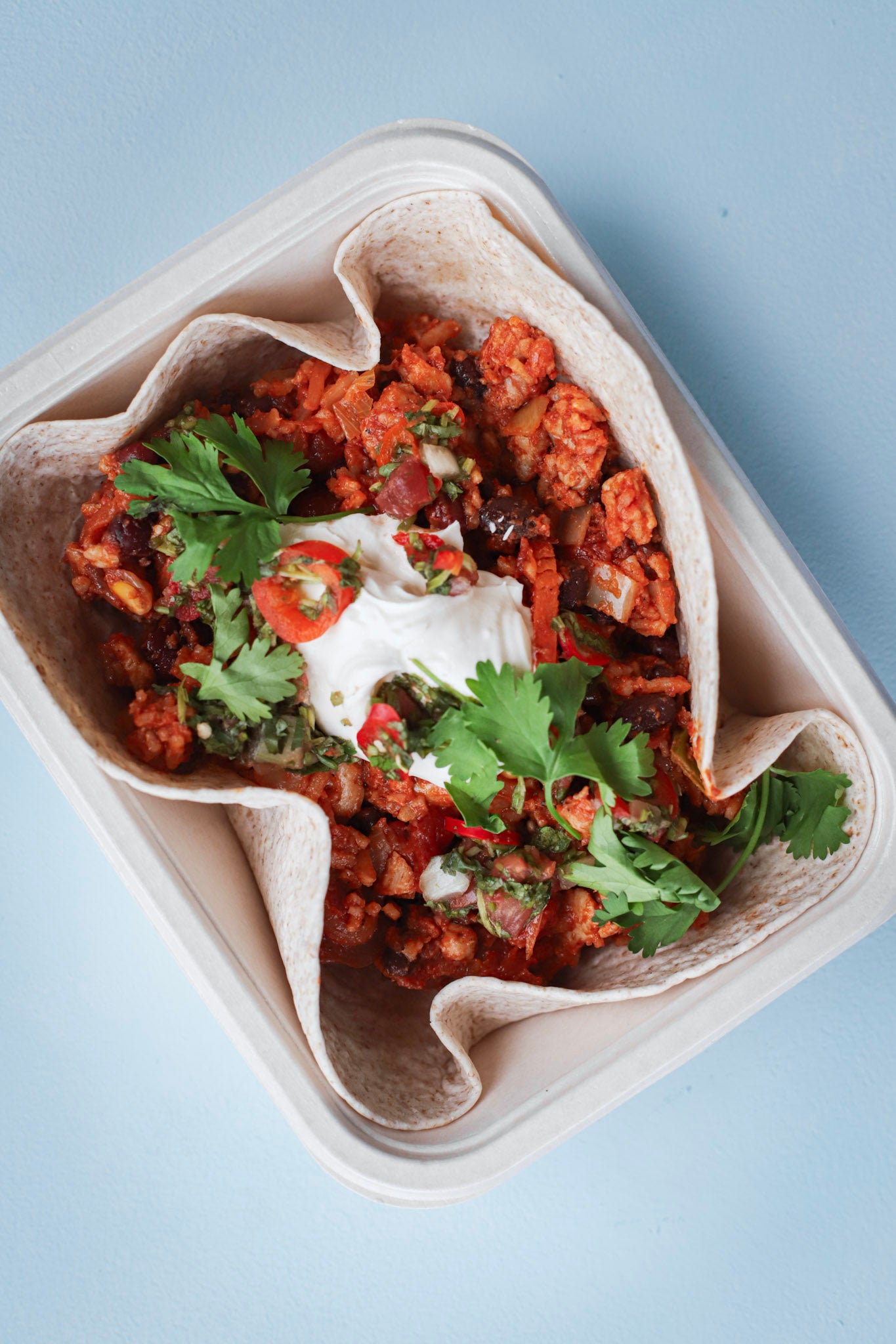 Mexicaanse burrito met kipgehakt