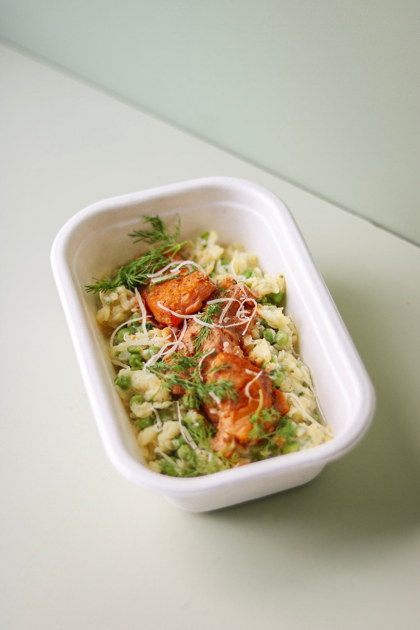 Orzo risotto met zalm