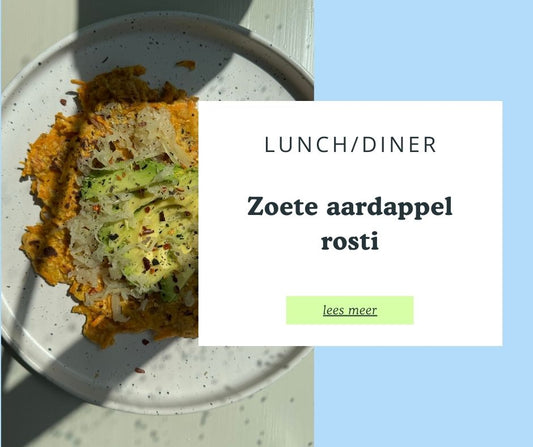 Zoete Aardappel Rösti met Avocado en Prebiotische Ingelegde Kool