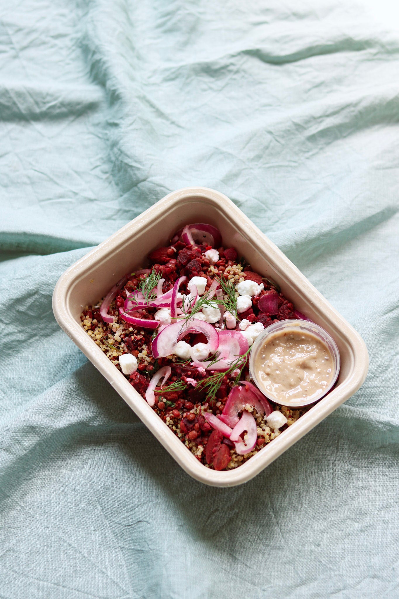 Beetroot & lentil grain bowl vegan
