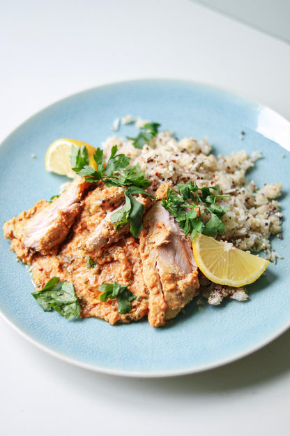 Vega butter chicken met zadenrijst