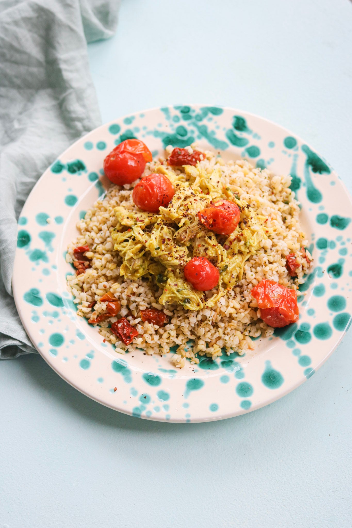 Gestoofde citroenkip met bloemkooltabouleh