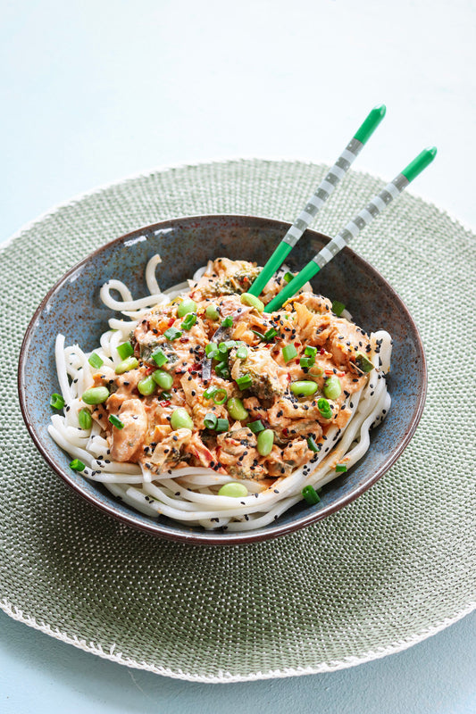 Panang udon noodle tempeh