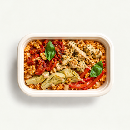 Grain bowl rode pesto orzo