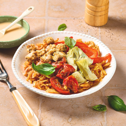 Grain bowl rode pesto orzo
