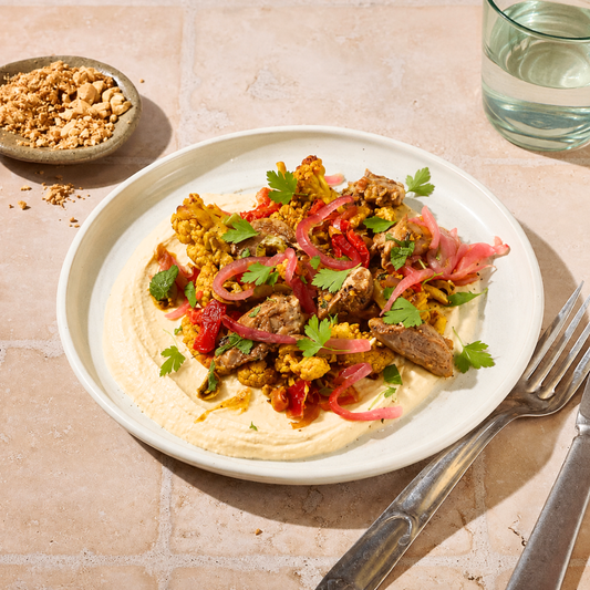 Shoarma hummus bowl