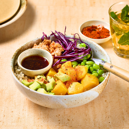 Tuna poke grain bowl