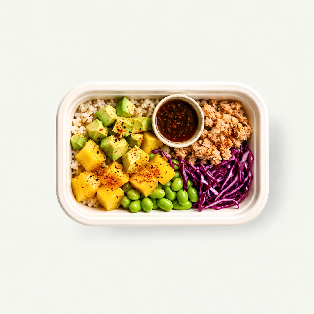 Tuna poke grain bowl