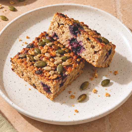 Baked oats appel & blauwe bes