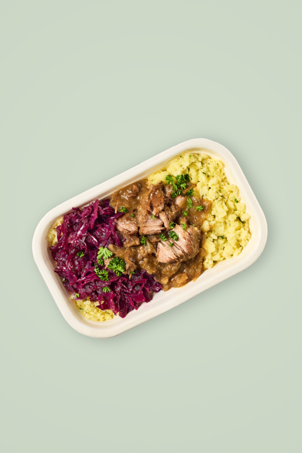 Hachee met rode kool en puree