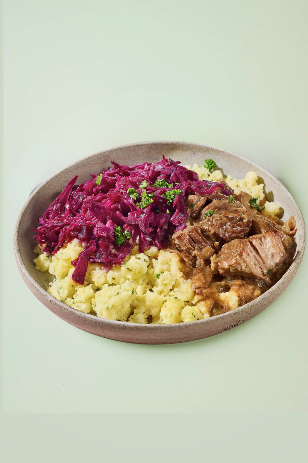 Hachee met rode kool en puree