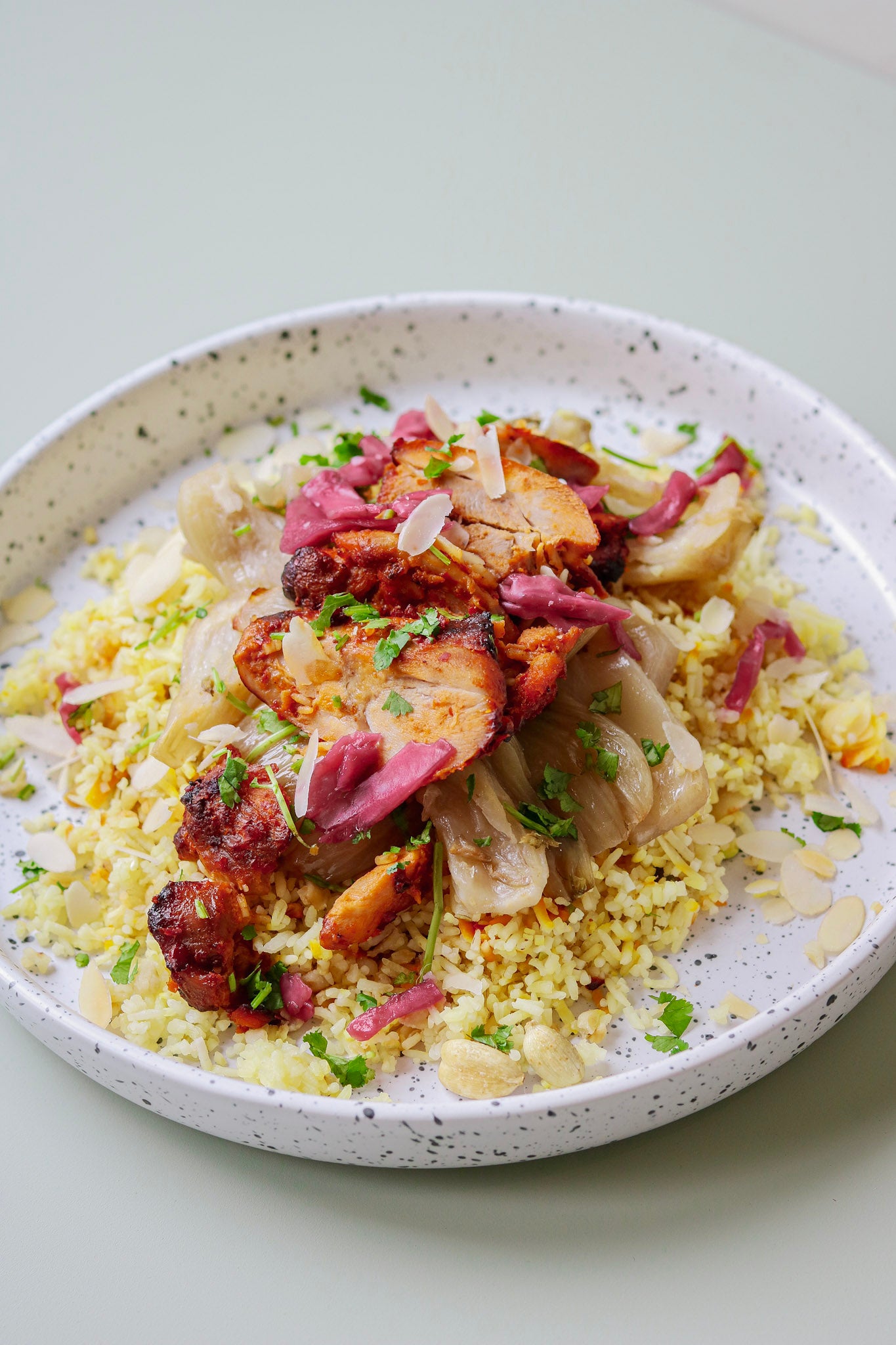 Harissa kip met Perzische rijst