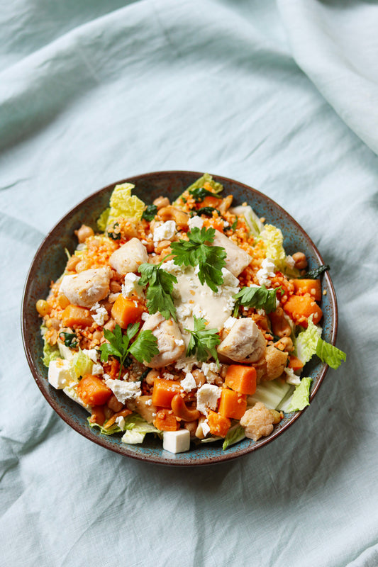 Hummus couscous grain bowl kip