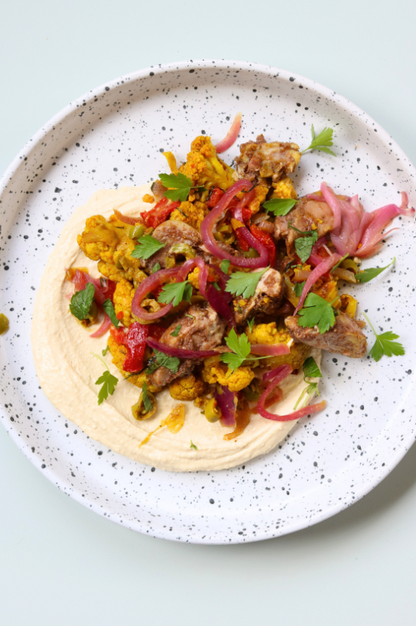 Shoarma hummus bowl