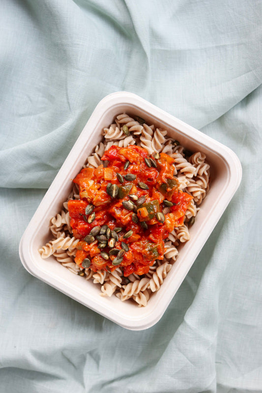 Geroosterde pompoen pasta vega