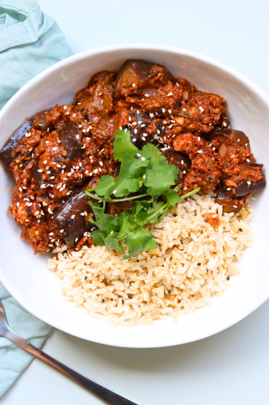 Thaise aubergine kipgehakt
