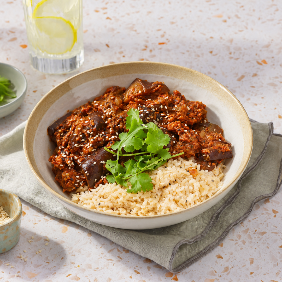 Thaise aubergine kipgehakt