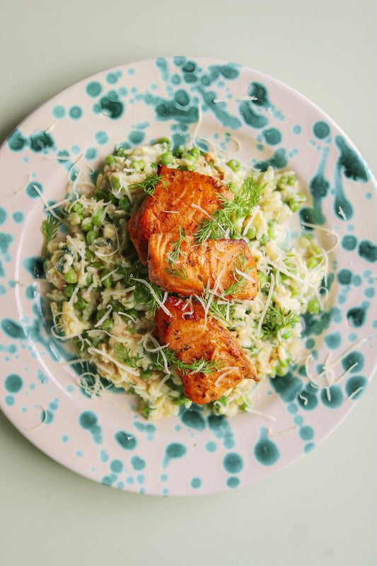 Orzo risotto met zalm